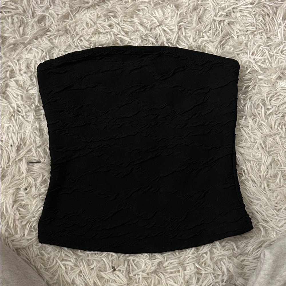 Black Textured Tube Top